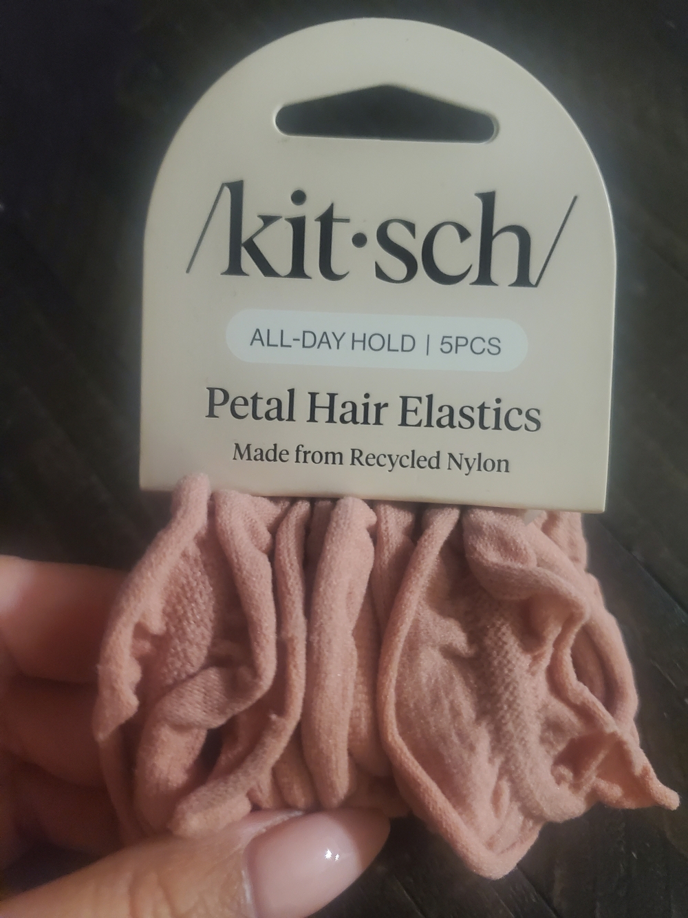 Kitsch Petal Hair Elastics – Dusty Blush Pink (5 Pack)